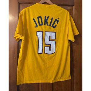 Men's Denver Nuggets Jokic #15 Cotton T-shirt Basketball Large NBA Champions